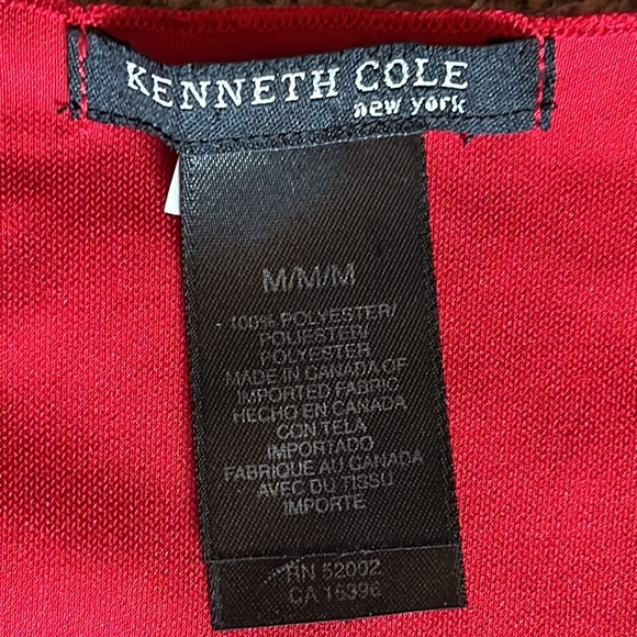 Kenneth Cole Red Wrap Dress. Size M - Picture 7 of 7